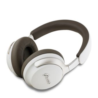 Guess PU Leather Script Logo ANC/ENC bezdrôtové slúchadlá GUBHC22PSBCSMW béžové