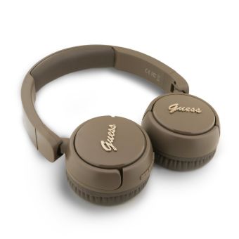 Guess Script Metal Logo bezdrôtové slúchadlá GUBHV6SCW hnedé