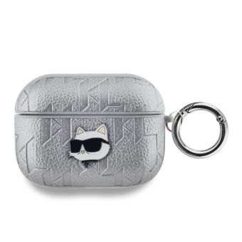 Karl Lagerfeld PU Embossed Choupette Head Apple AirPods Pro KLAPPGCHPS Silver