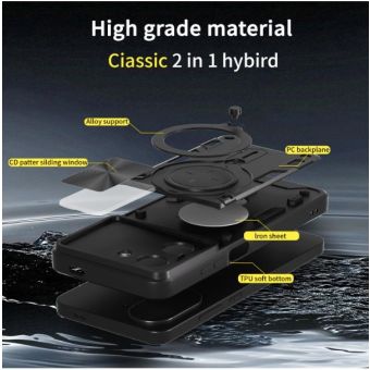 Obal Rotating Ring Armor Xiaomi Redmi A5 fialový