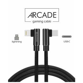 SWISSTEN Arcade, USB-C/Lightning 8 pin, 1.2m, čierny
