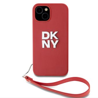 Obal DKNY PU Leather Stack Logo Wrist Strap Apple iPhone 14 DKHCP14SPBSWSP Pink
