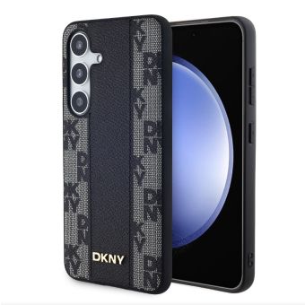 Obal DKNY PU Leather Checkered Pattern Magsafe Samsung Galaxy S24+ 5G S926 DKHMS24MPCPVSLK Black