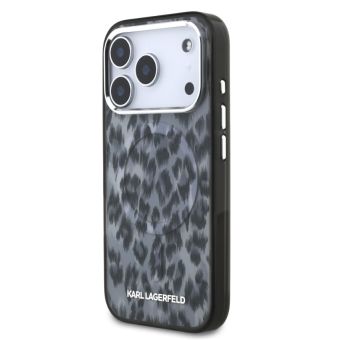 Obal Karl Lagerfeld IML Leopard MagSafe Apple iPhone 17 Pro KLHMP17LHDLEOICK sivý
