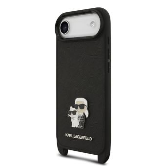 Obal Karl Lagerfeld Saffiano Crossbody Metal Karl and Choupette Apple iPhone Air KLHCP17MSAKCPBK čierny