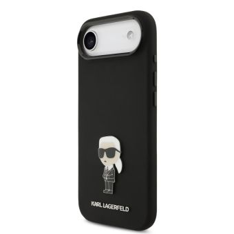 Obal Karl Lagerfeld Liquid Silicone Metal Ikonik Apple iPhone Air KLHCP17MSMHKNPK čierny