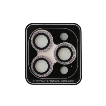 Ochranné sklo na fotoaparát Guess Fixed Glliter Lens Protection Apple iPhone 16 Pro/16 Pro Max GUCL163SGGS ružové