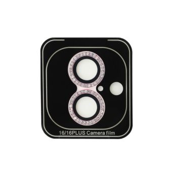 Ochranné sklo na fotoaparát Guess Fixed Glliter Lens Protection Apple iPhone 16/16 Plus GUCL162SGGP ružové