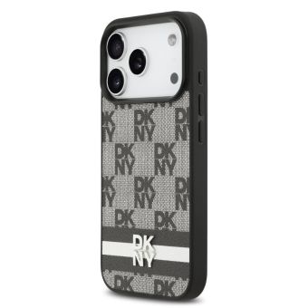 Obal DKNY PU Leather Checkered Pattern and Stripe Apple iPhone 17 Pro Max DKHCP17XPCPTSSK čierny