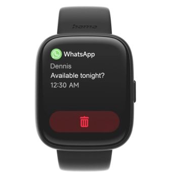 Hama 4000, smart hodinky, funkcia telefonovania, vodoodolné IP68, Siri/ Google Assistant, čierne