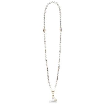 Guess Crossbody Popruh Pearl and 4G Charm GUUCMDW4CH biely