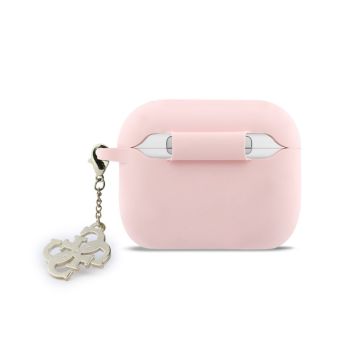 Obal Guess 4G Charm Silicone Apple AirPods Pro 3 GUAP3LECG4P ružový