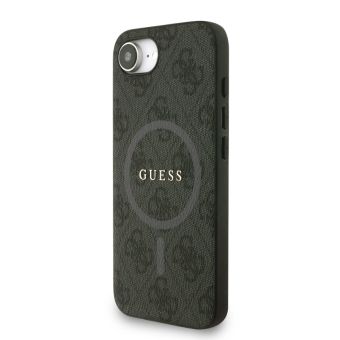 Obal Guess PU Leather 4G Colored Ring Strap MagSafe Apple iPhone 16e GUHMPSE4P4GREGSK čierny