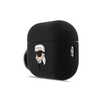 Obal Karl Lagerfeld 3D Logo NFT Karl Head Silicone Apple AirPods Pro 3 KLAP3RUNIKK čierny