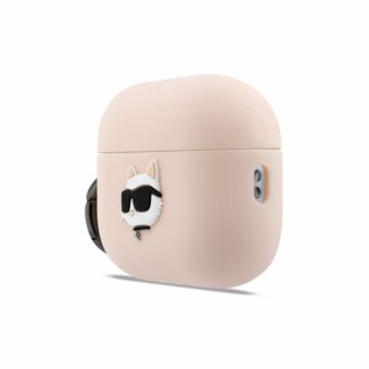 Obal Karl Lagerfeld 3D Logo NFT Choupette Head Silicone Apple AirPods Pro 3 KLAP3RUNCHP ružový