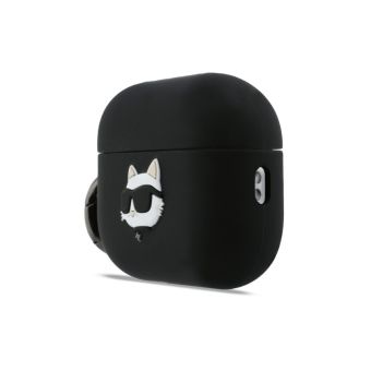 Obal Karl Lagerfeld 3D Logo NFT Choupette Head Silicone Apple AirPods Pro 3 KLAP3RUNCHK čierny