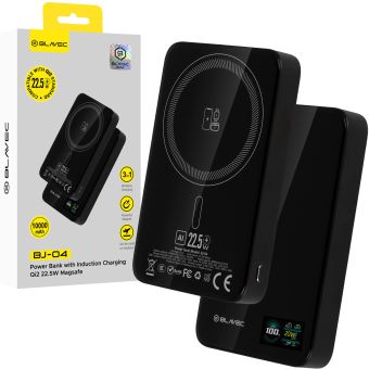 Blavec Slim Magsafe Powerbank BJ-04, 10000 mAh Slim 22,5W 3v1, čierna