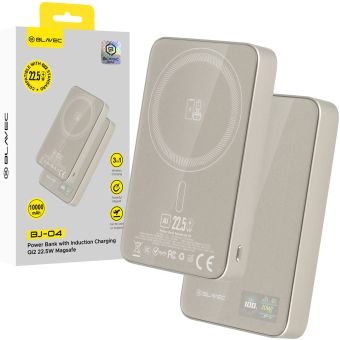 Blavec Slim Magsafe Powerbank BJ-04, 10000 mAh Slim 22,5W 3v1, zlatá