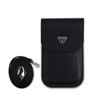 Obal Guess PU Grained Triangle Logo GUCWBPGTSPSK čierny