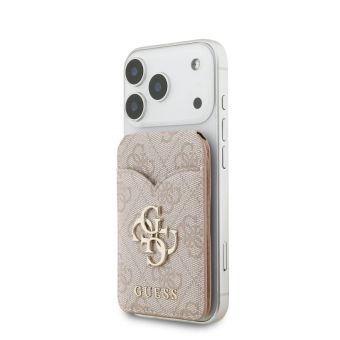 Guess PU 4G Mirror MagSafe Cardslot penaženka so stojanom a zrkadlom GUWMSMIP4GP ružová