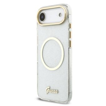Obal Guess IML Glitter Script Strap MagSafe Apple iPhone Air GUHMP17M5HTGSMSH transparentný