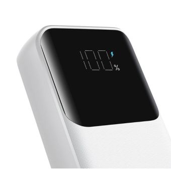 Joyroom JR-PBC06 Mini Powerbank, vstavané káble USB-C/Lightning 30W 10000mAh, biela