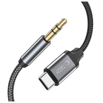Tech-Protect UltraBoost Audio, USB-C/3.5mm mini jack, 1m, čierny
