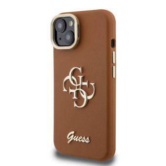 Obal Guess PU Grained 4G Logo Stand Camera Frame Apple iPhone 15 GUHCP15SPCS4GSW hnedý