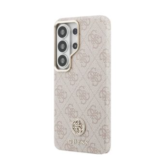 Obal Guess PU Leather 4G Strass Logo Gold Frame Magnetic Samsung Galaxy S26 Ultra 5G S948 GUHMS26LP4GRMDEP ružový