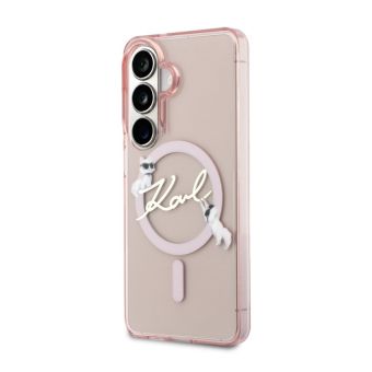 Obal Karl Lagerfeld IML Choupette Karl Script Logo Magnetic Samsung Galaxy S26 5G S942 KLHMS26S5HKSCAP ružový