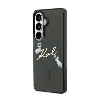 Obal Karl Lagerfeld IML Choupette Karl Script Logo Magnetic Samsung Galaxy S26 5G S942 KLHMS26S5HKSCAK čierny