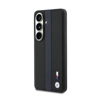 Obal BMW M PU Leather Perforated Stripes and Metal Logo Magnetic Samsung Galaxy S26 5G S942 BMHMS26S25PCPSKB modrý