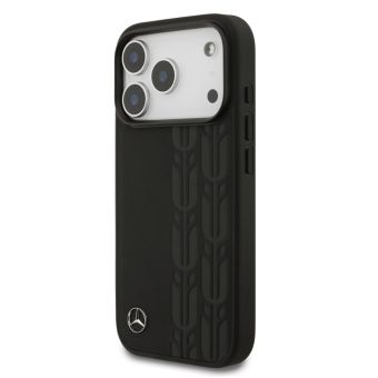 Obal Mercedes Leather Laurel Leaves MagSafe Apple iPhone 17 Pro Max MEHMP17X25RDSLAK čierny