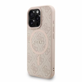 Obal Guess PU Leather 4G Colored Ring Strap MagSafe Apple iPhone 16 GUHMP16SP4GREGSP ružový
