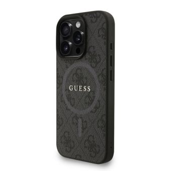 Obal Guess PU Leather 4G Colored Ring Strap MagSafe Apple iPhone 15 Pro GUHMP15LP4GREGSK čierny