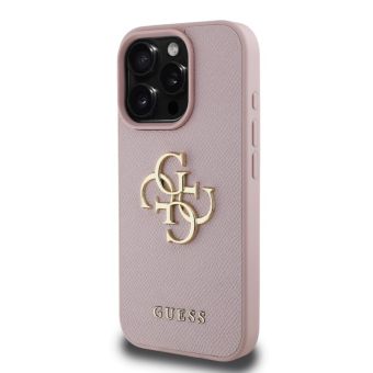 Obal Guess PU Grained 4G Metal Logo Apple iPhone 15 Pro Max GUHCP15XPGT4MBP ružový