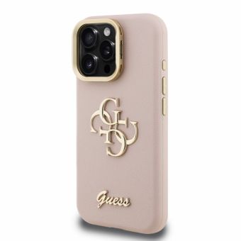 Obal Guess PU Grained 4G Logo Stand Camera Frame Apple iPhone 15 Pro GUHCP15LPCS4GSP ružový