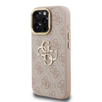 Obal Guess PU 4G Metal Logo Stand Camera Frame Apple iPhone 15 GUHCP15SPCS4GP4P ružový