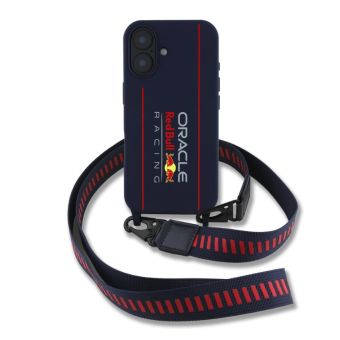 Obal Red Bull Silicone Vertical Logo MagSafe Crossbody Apple iPhone 16 RBHMP16S24SISOLRV modrý