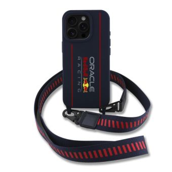 Obal Red Bull Silicone Vertical Logo MagSafe Crossbody Apple iPhone 16 Pro RBHMP16L24SISOLRV modrý