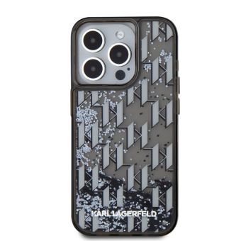 Obal Karl Lagerfeld Liquid Glitter Monogram Gradient Apple iPhone 15 Pro Max KLHCP15XLKLGKCCK čierny