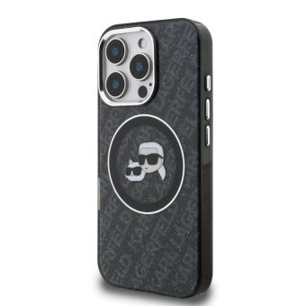 Obal Karl Lagerfeld IML K&CH Heads Repeated Logo MagSafe Apple iPhone 16 Pro Max KLHMP16XHMKBKCHK čierny