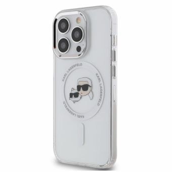 Obal Karl Lagerfeld IML K&CH Heads Metal Frame MagSafe Apple iPhone 11 KLHMN61HLSKCH transparentný