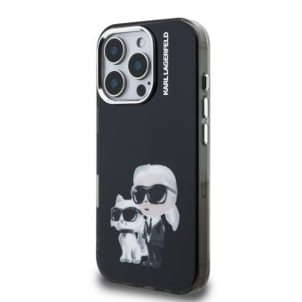 Obal Karl Lagerfeld IML Aquarelle Karl and Choupette Apple iPhone 16 Pro Max KLHCP16XHMKCAQK čierny