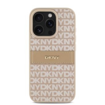 Obal DKNY PU Leather Repeat Pattern Tonal Stripe Apple iPhone 16 Plus DKHCP16MPRTHSLP ružový