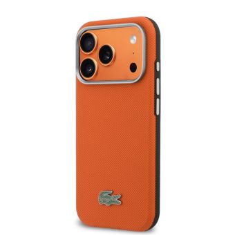 Obal Lacoste PVC Petit Pique Semi Wrap MagSafe Apple iPhone 17 Pro Max LCSCMP17XPLAO oranžový