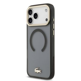 Obal Lacoste PC/TPU Frosted Finish Gold Logo MagSafe Apple iPhone 17 Pro LCHMP17LUFWAK čierny