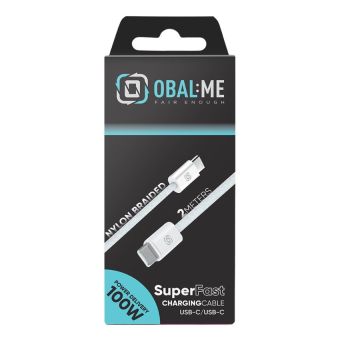 OBAL:ME Super Fast USB-C/USB-C 100W 2m biely