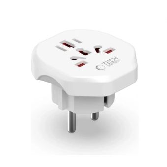 Tech-Protect Universal Travel Adapter From EU White