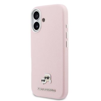 Obal Karl Lagerfeld PU Karl and Choupette Heads Pins MagSafe Apple iPhone 17 KLHMP17S6PFKCLP ružový